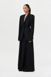 Suiting Pleated Wide-Leg Pant
