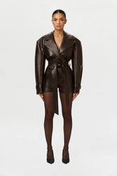 Vegan Leather Trench Romper