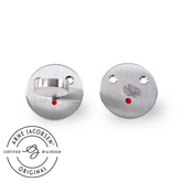 Arne Jacobsen toiletbesætning i børstet rustfri stål med rød/hvid markering