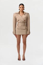 Twill High Waist Mini Skirt