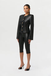 Vegan Leather Capri Leggings